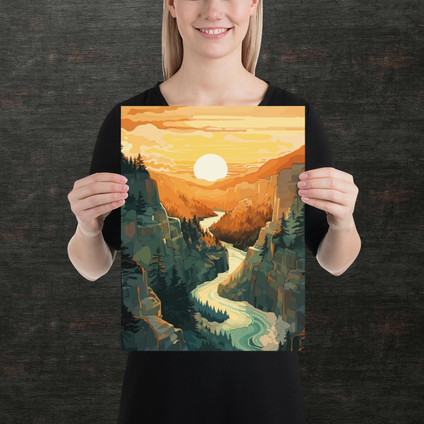 Canyon River Sunset Paper Poster