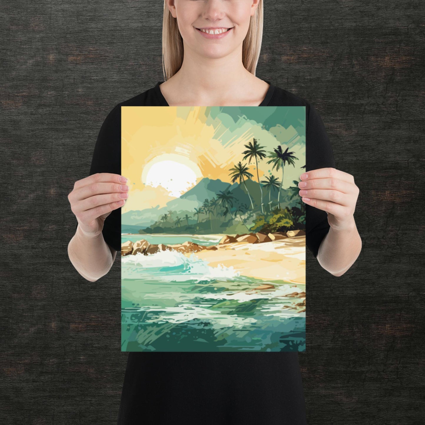 Tropical Island Beach Paper Poster
