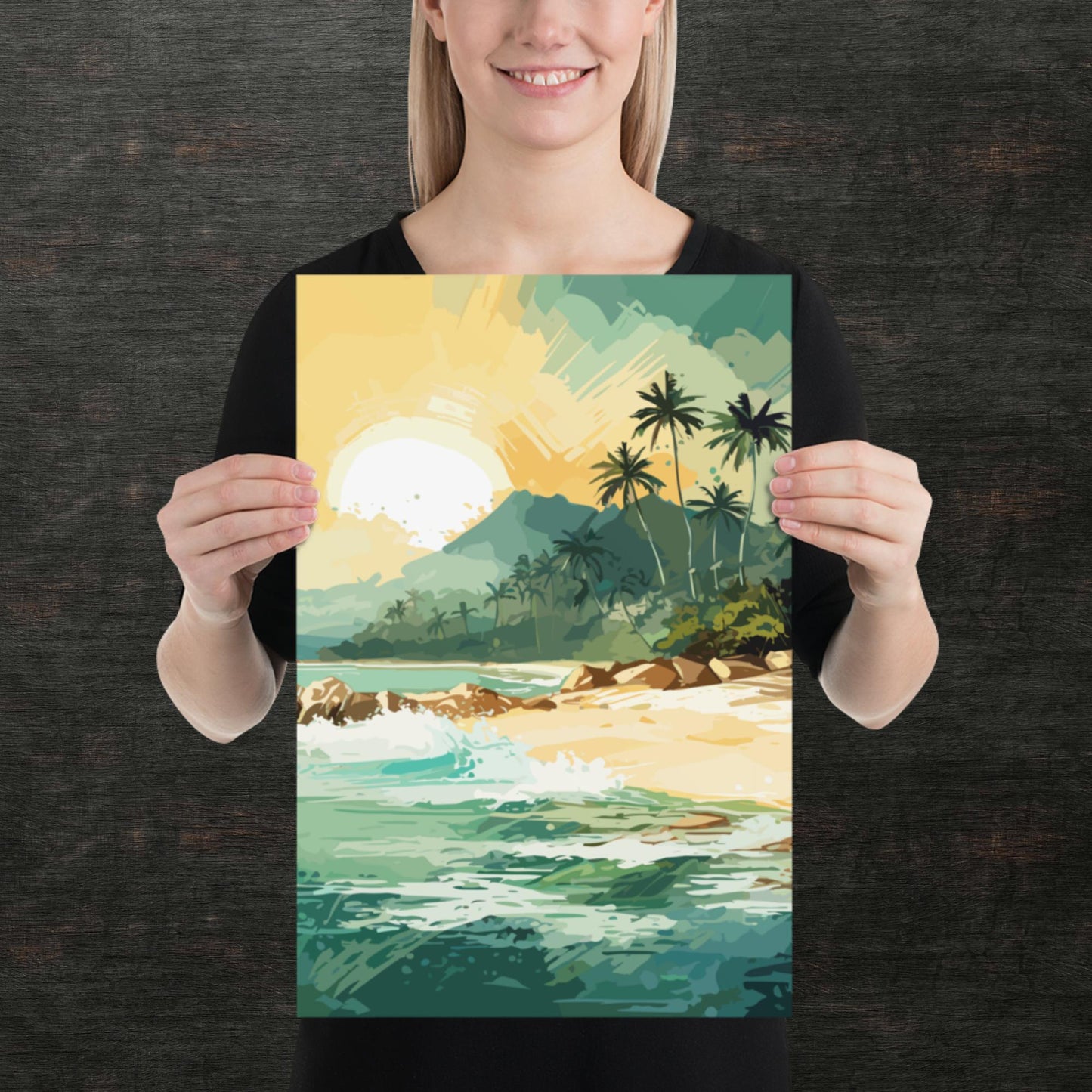 Tropical Island Beach Paper Poster