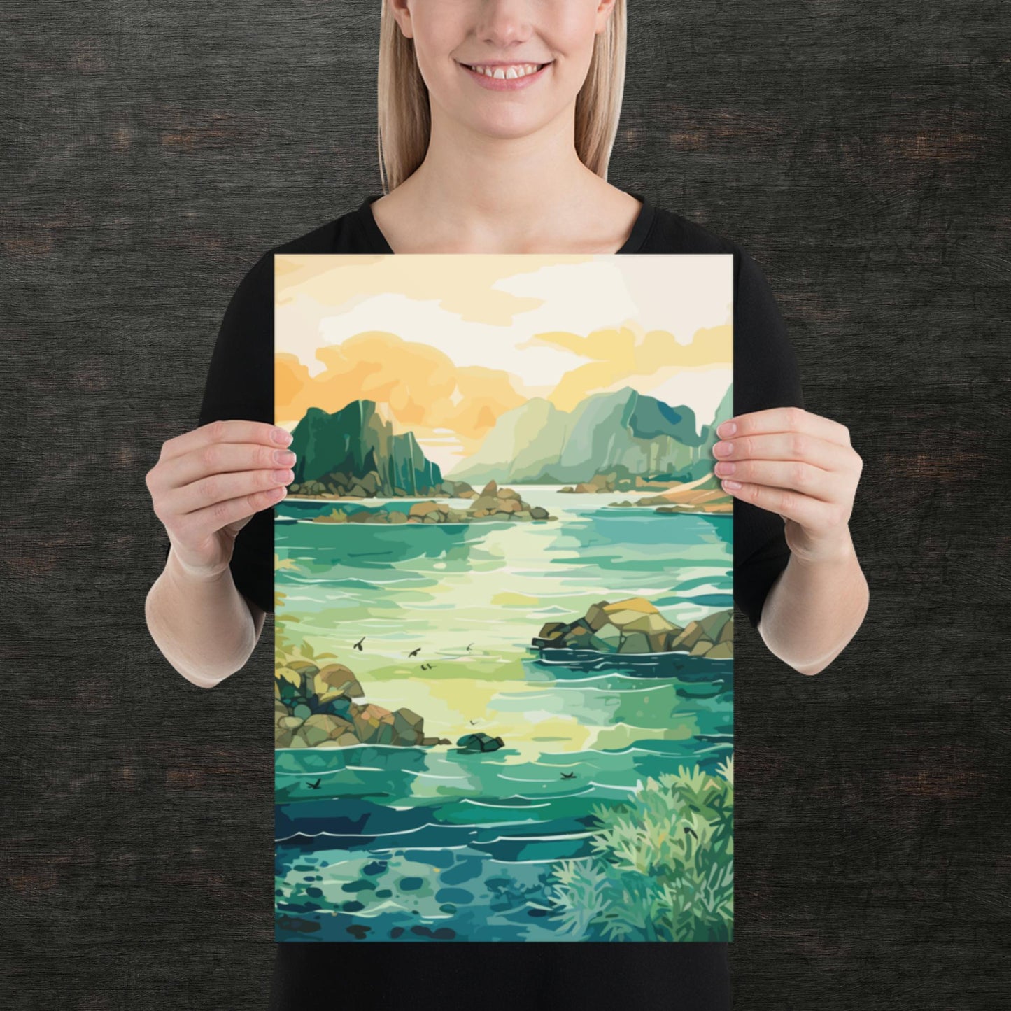 Tropical Island Rocks Paper Poster