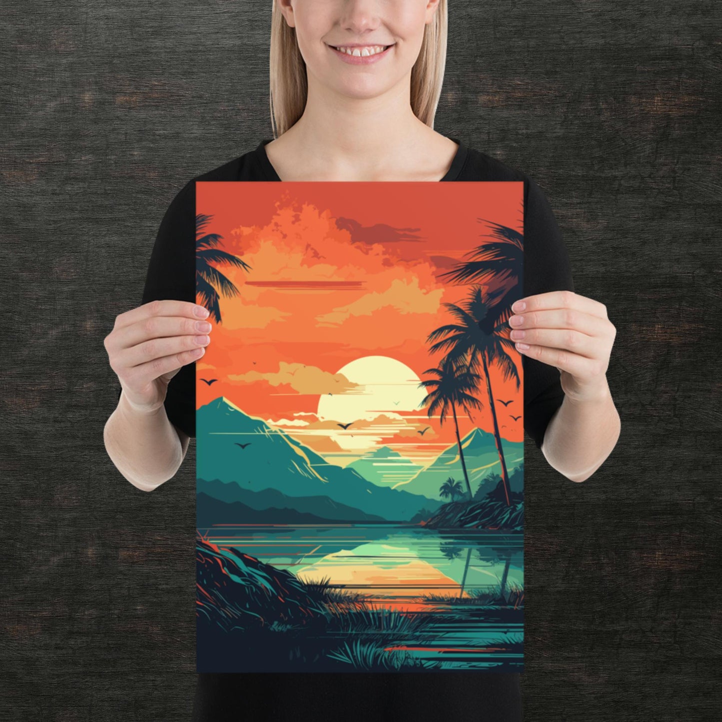 Rainforest Lake Mountains Paper Poster