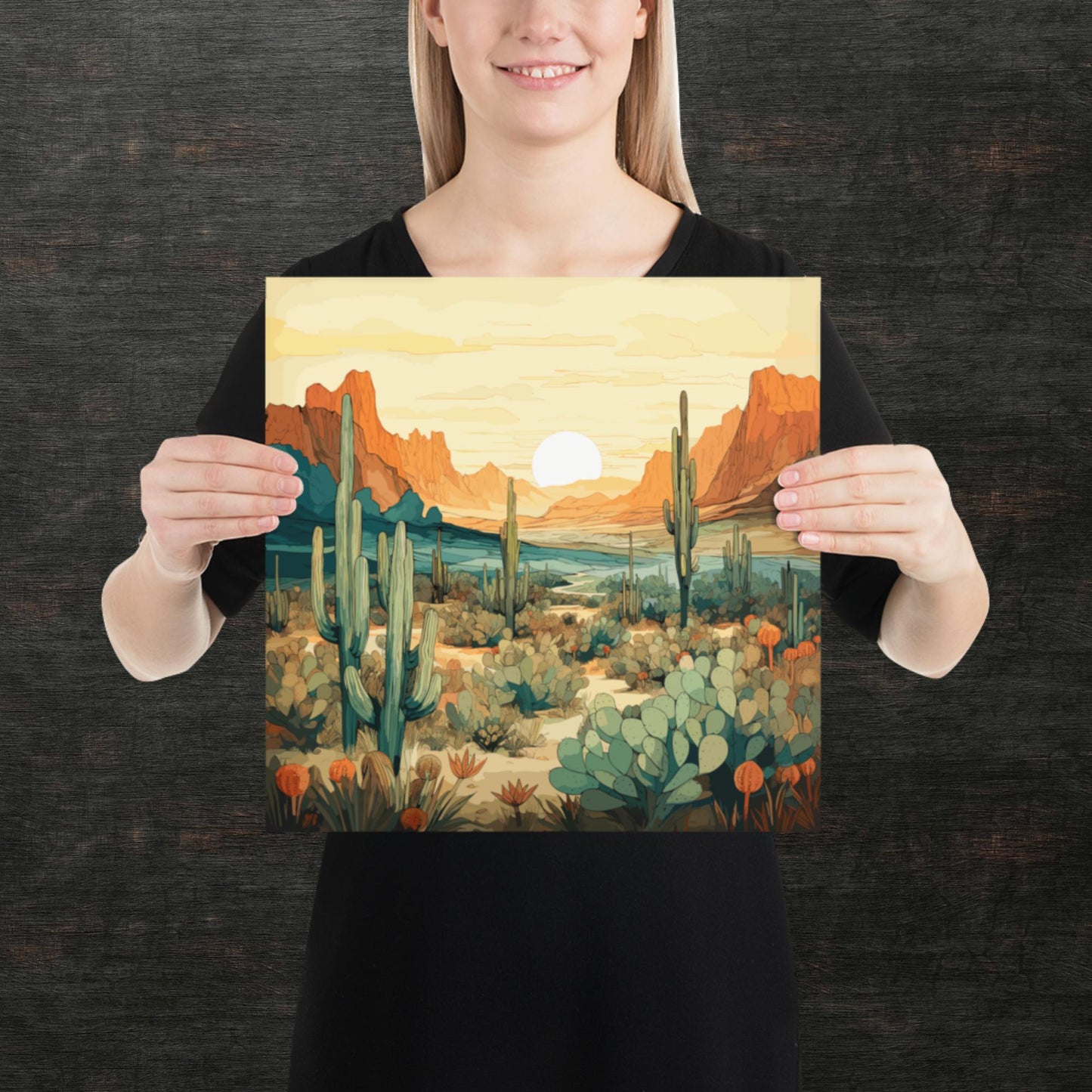 Desert Hills Shrubs Paper Poster