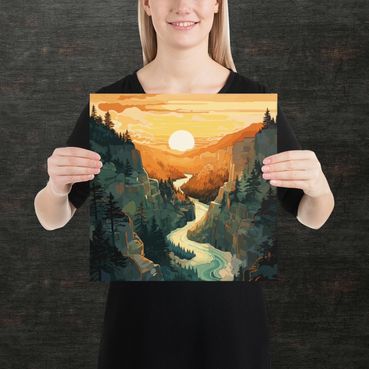 Canyon River Sunset Paper Poster