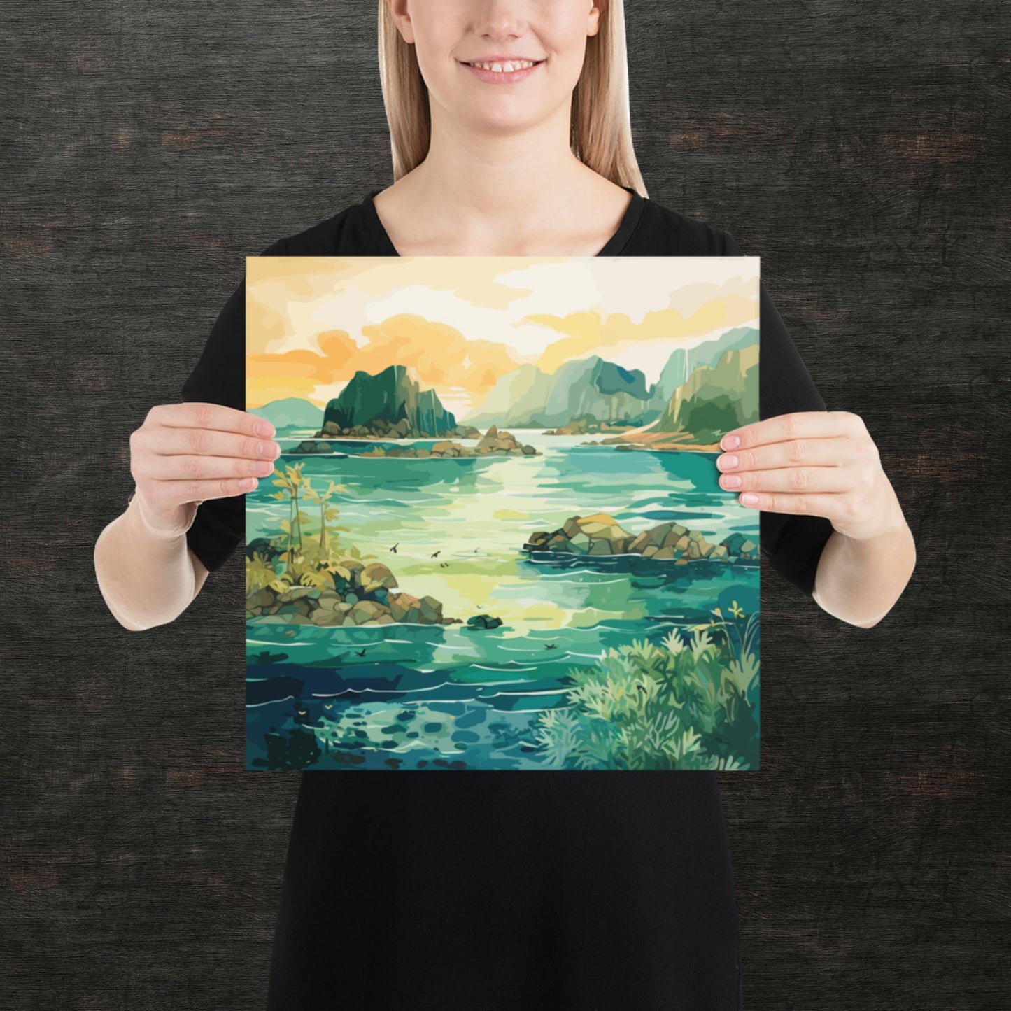 Tropical Island Rocks Paper Poster