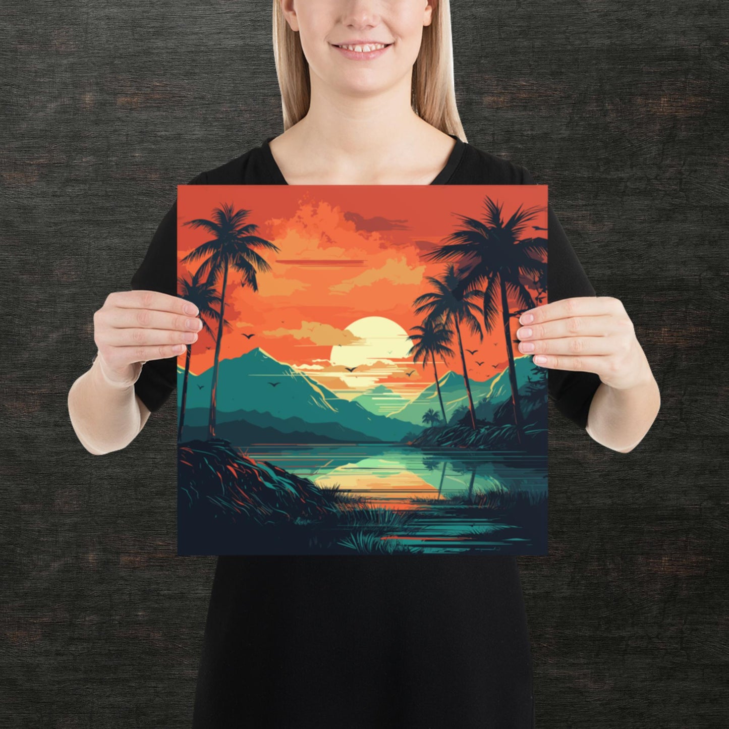 Rainforest Lake Mountains Paper Poster