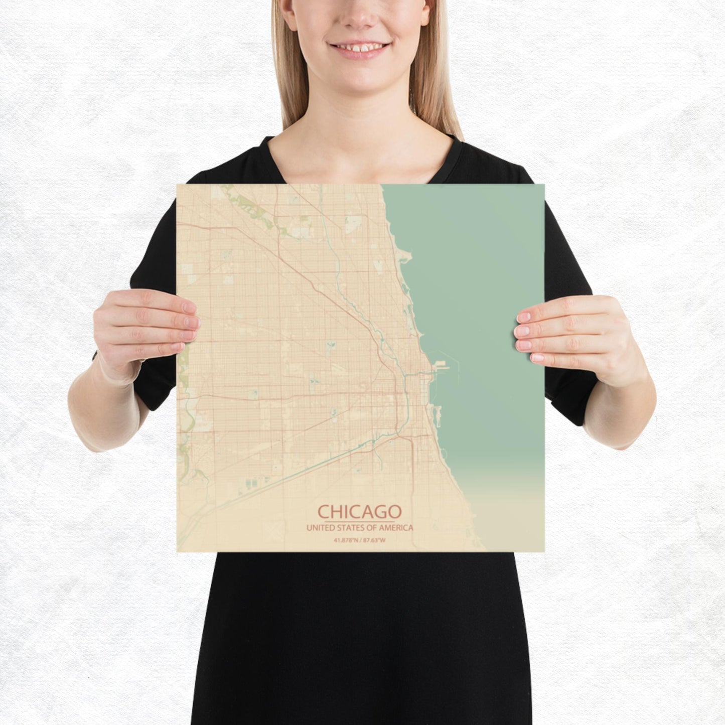 Chicago Vintage Style Paper Map