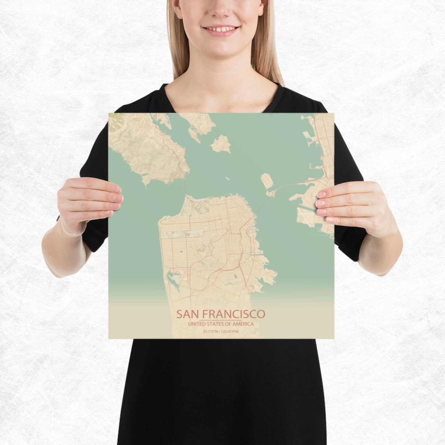 San Francisco Vintage Style Paper Map