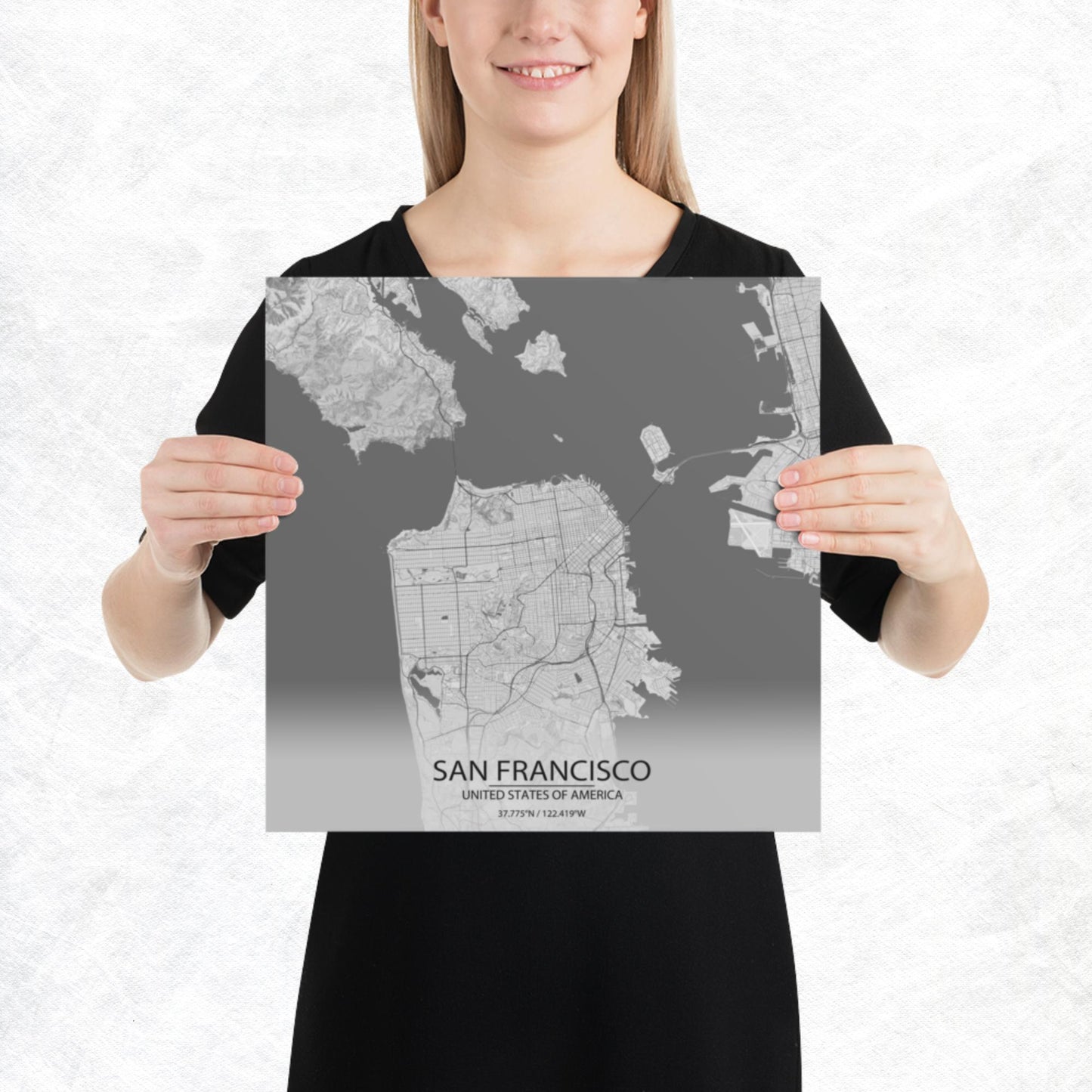 San Francisco Light Grey Paper Map