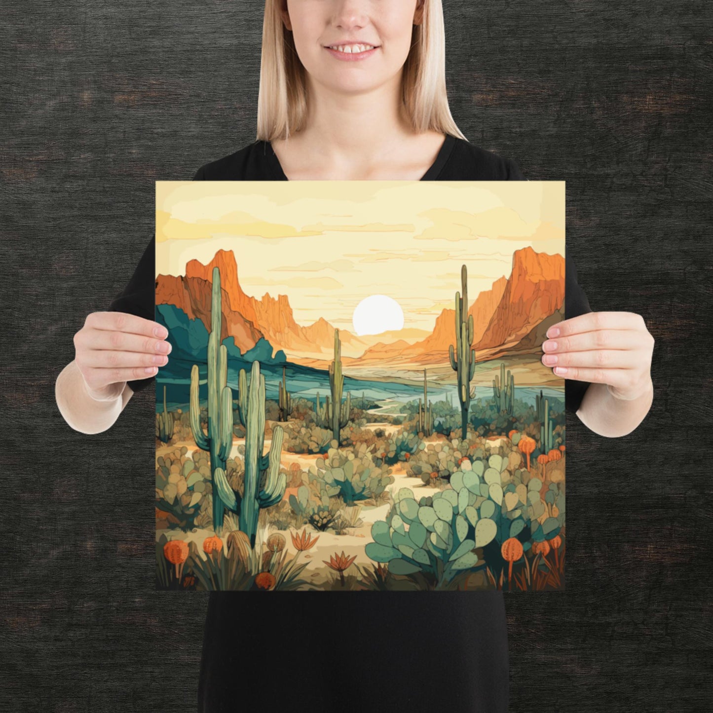 Desert Hills Shrubs Paper Poster