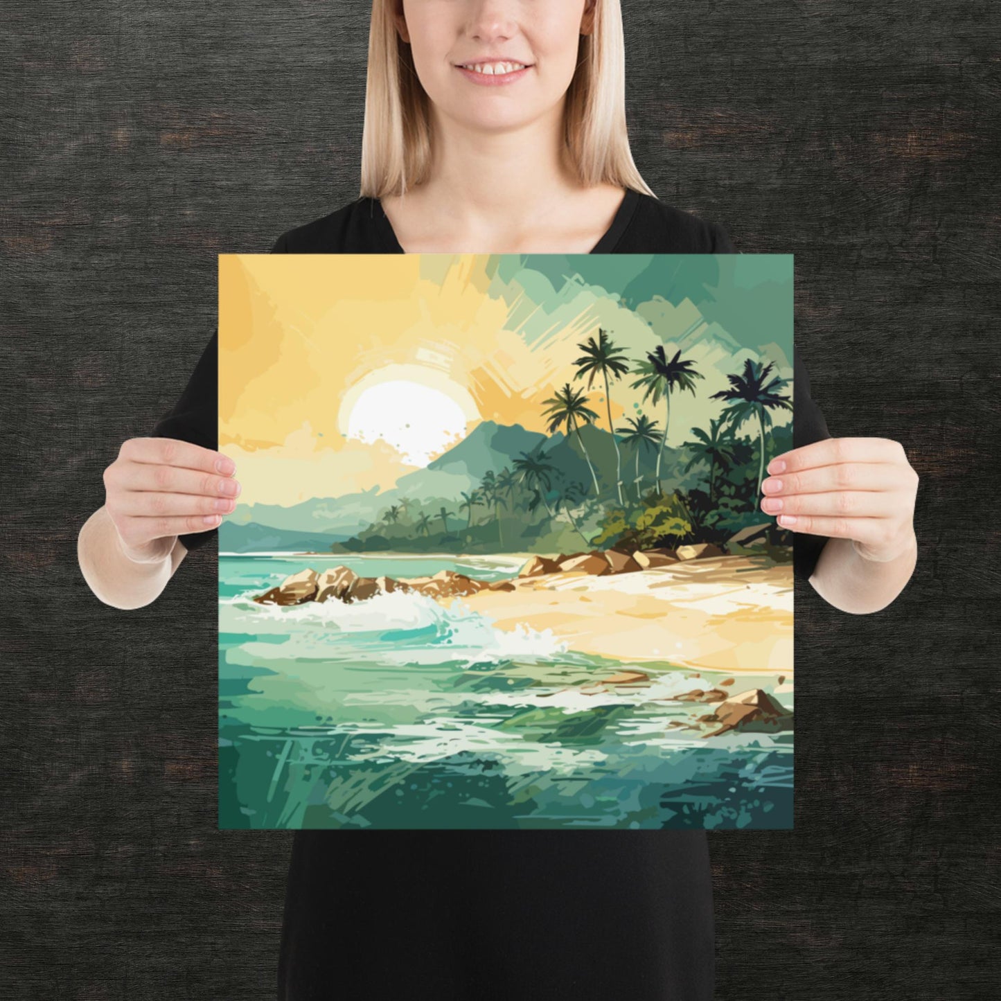 Tropical Island Beach Paper Poster