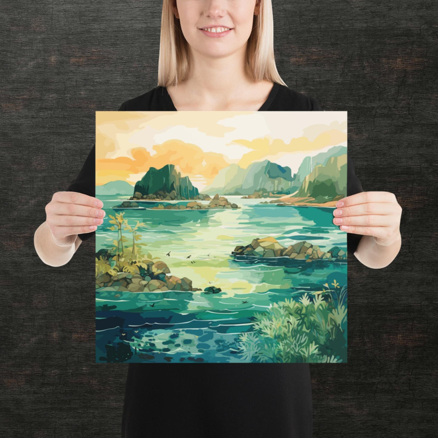 Tropical Island Rocks Paper Poster