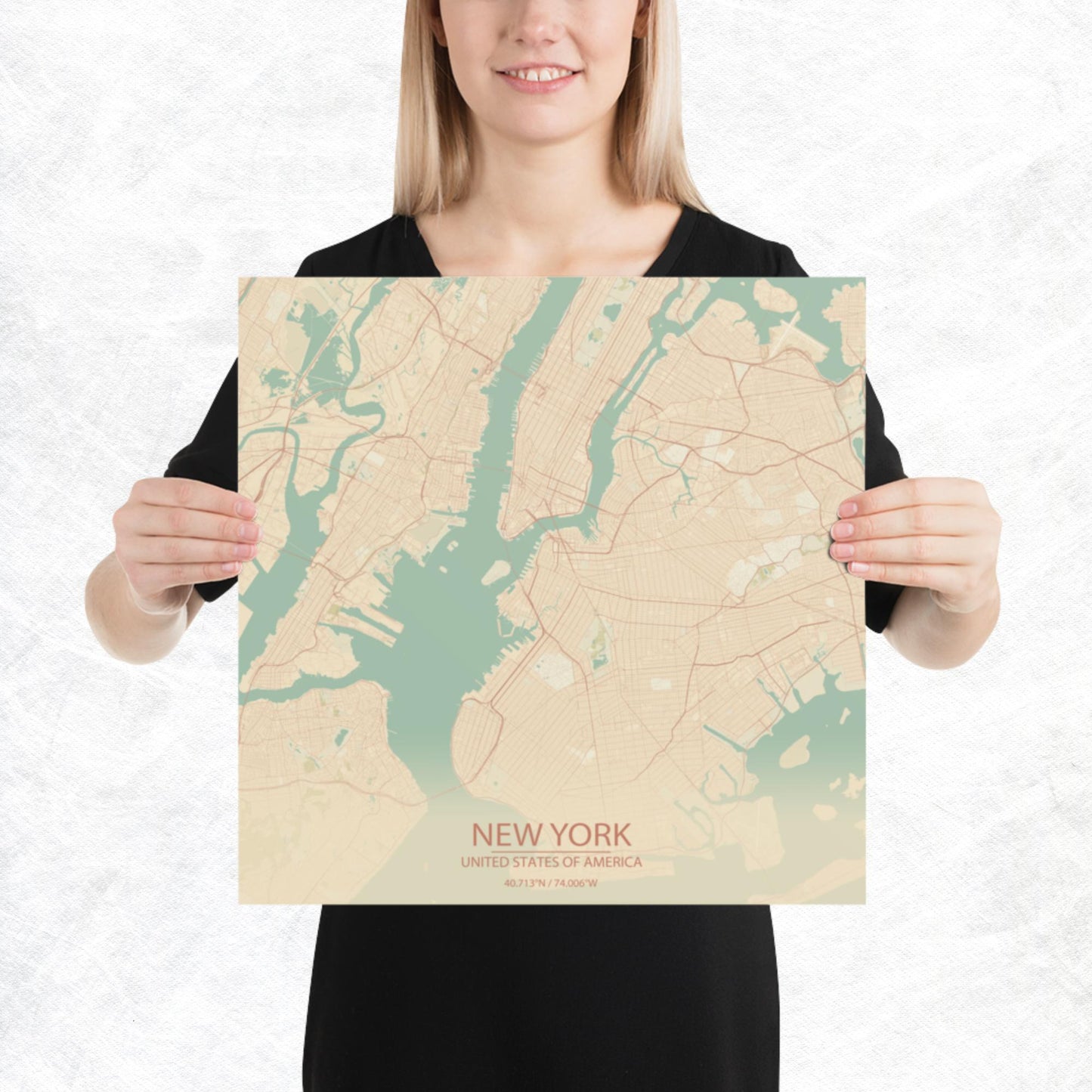 New York Vintage Style Paper Map