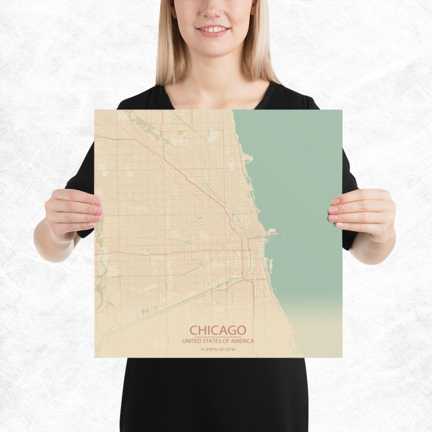 Chicago Vintage Style Paper Map