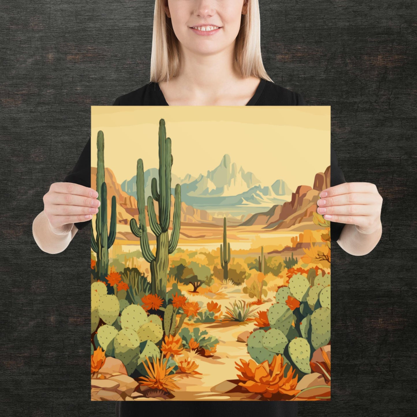 Mountainous Desert Life Paper Poster