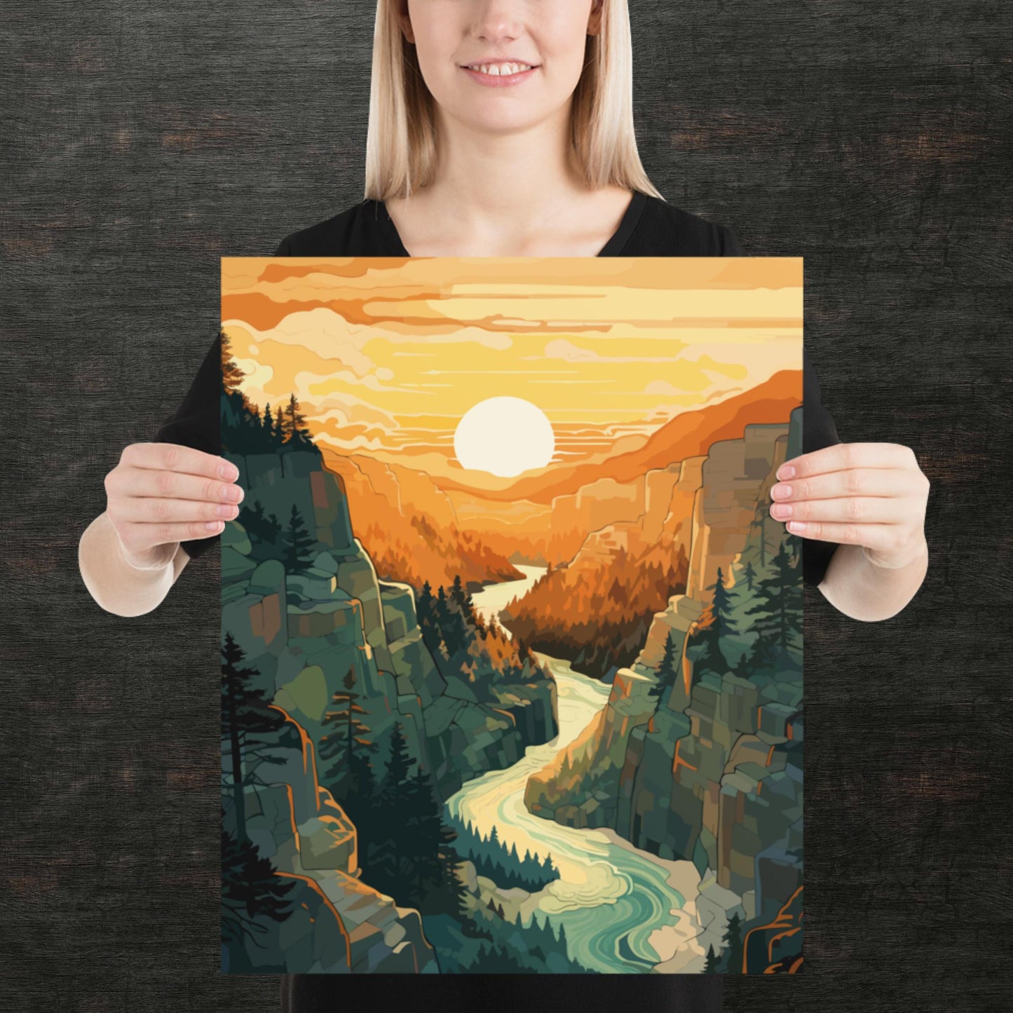 Canyon River Sunset Paper Poster