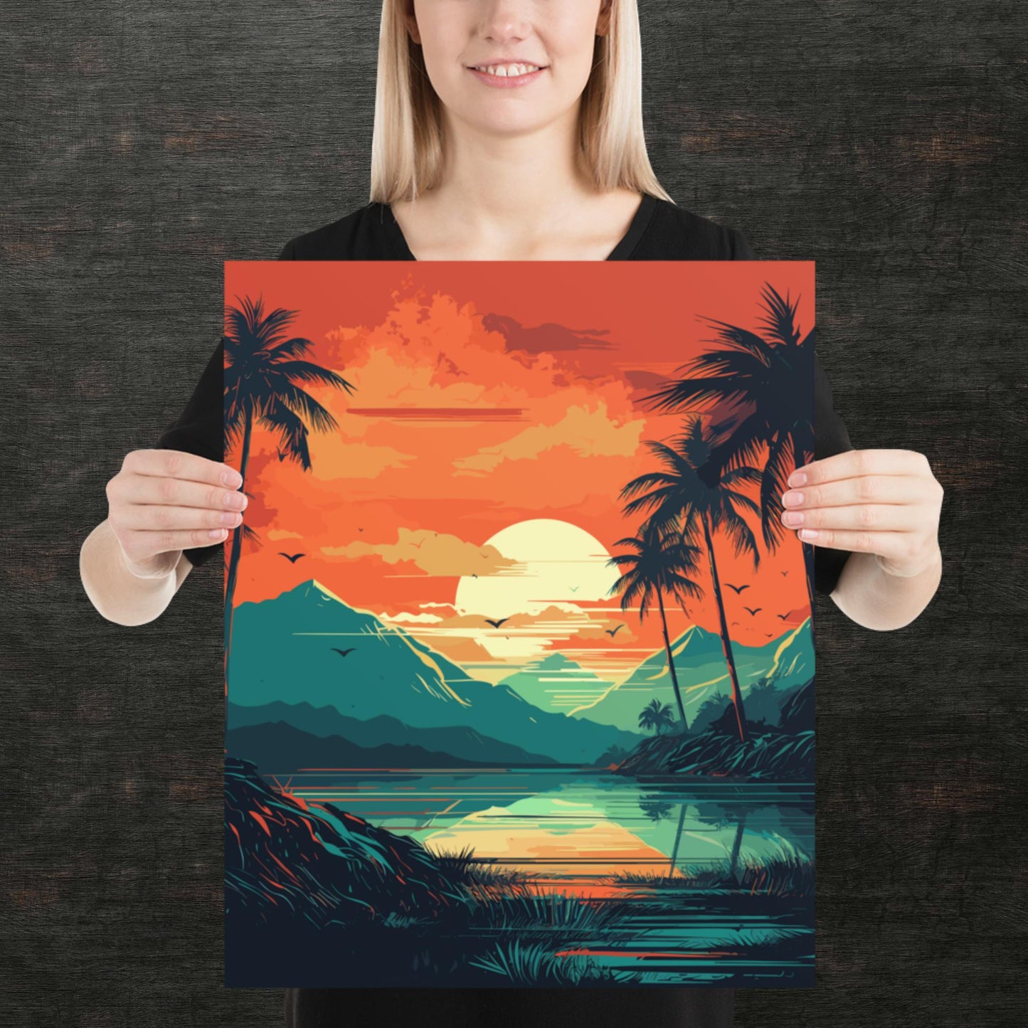 Rainforest Lake Mountains Paper Poster