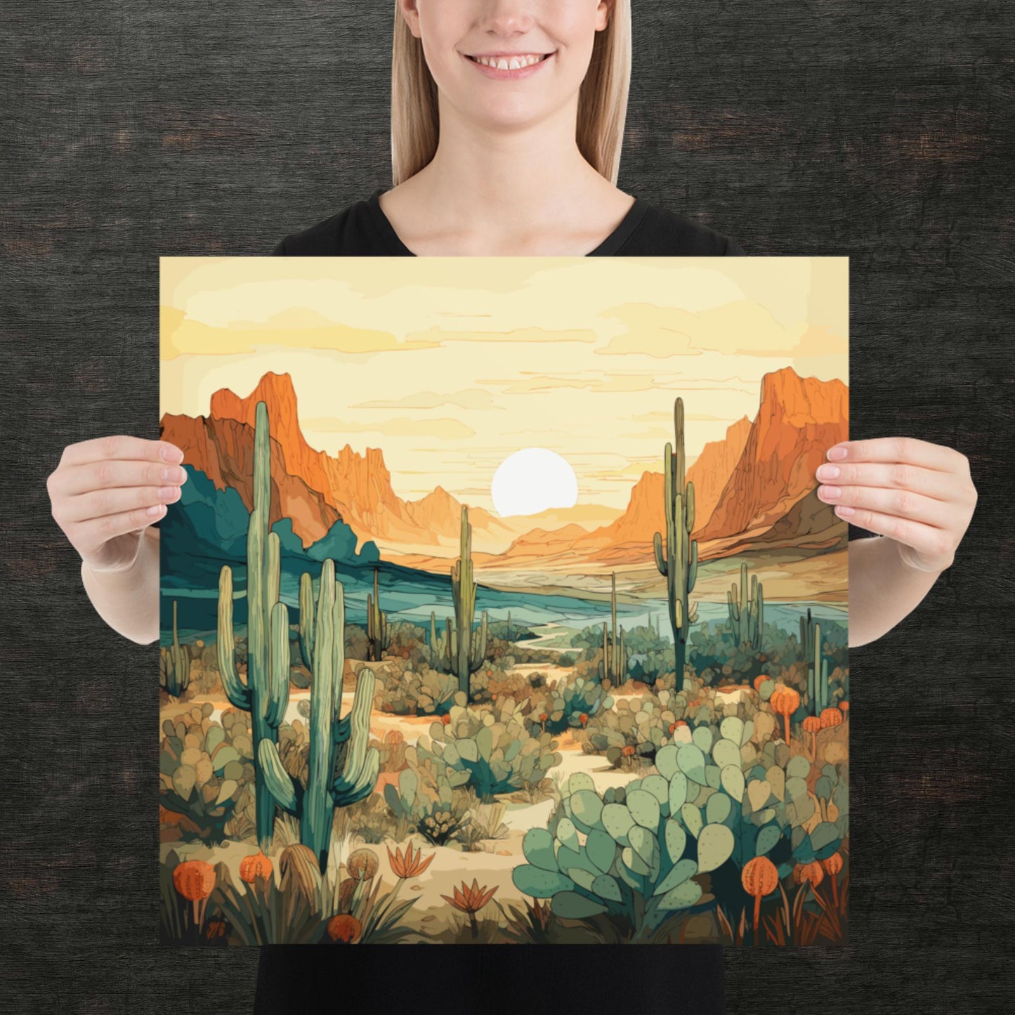 Desert Hills Shrubs Paper Poster