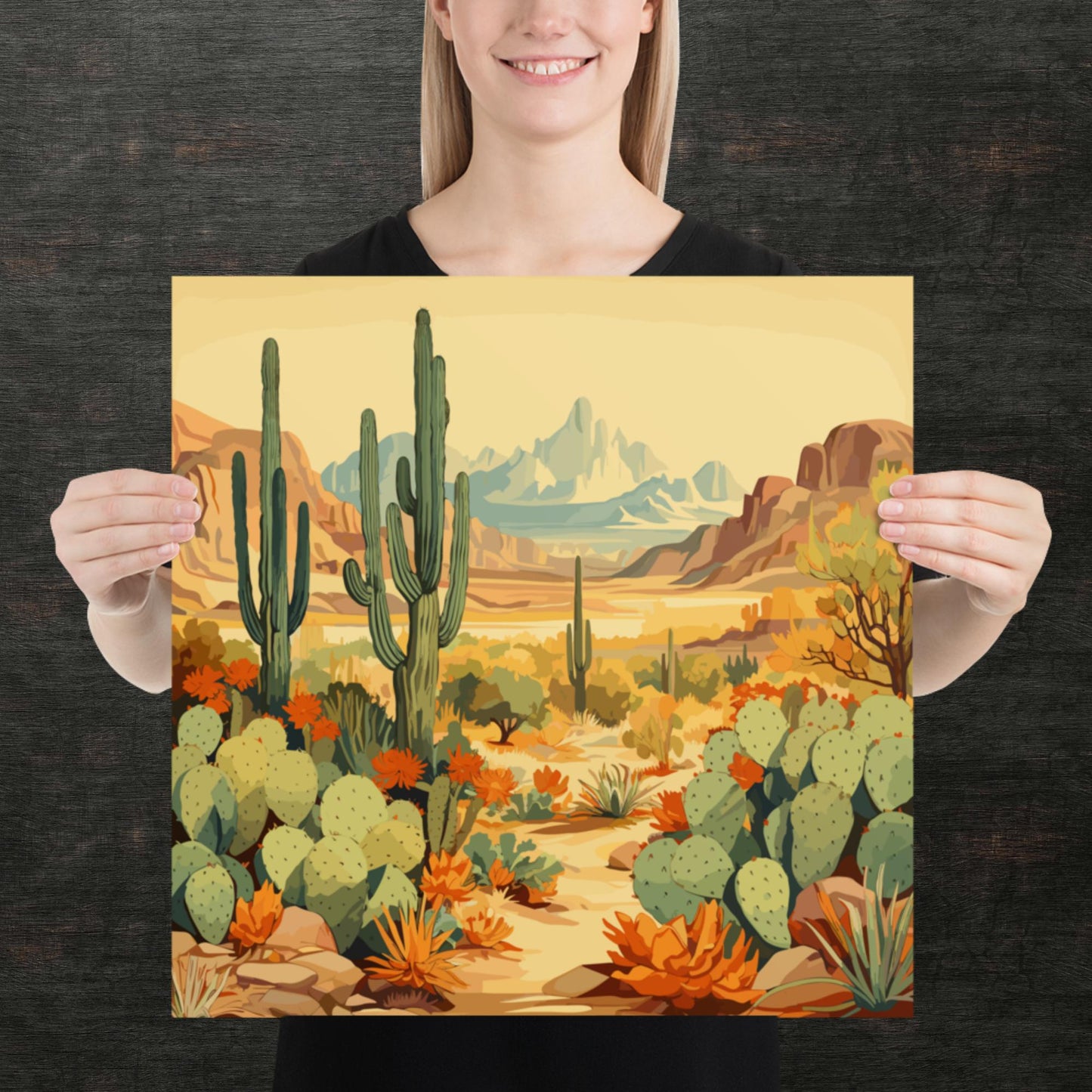 Mountainous Desert Life Paper Poster