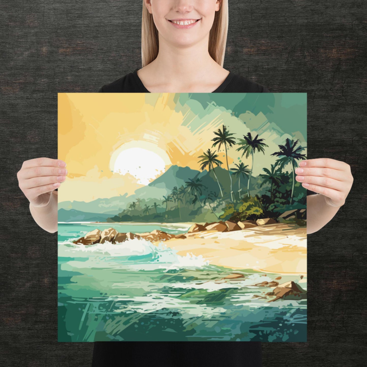 Tropical Island Beach Paper Poster
