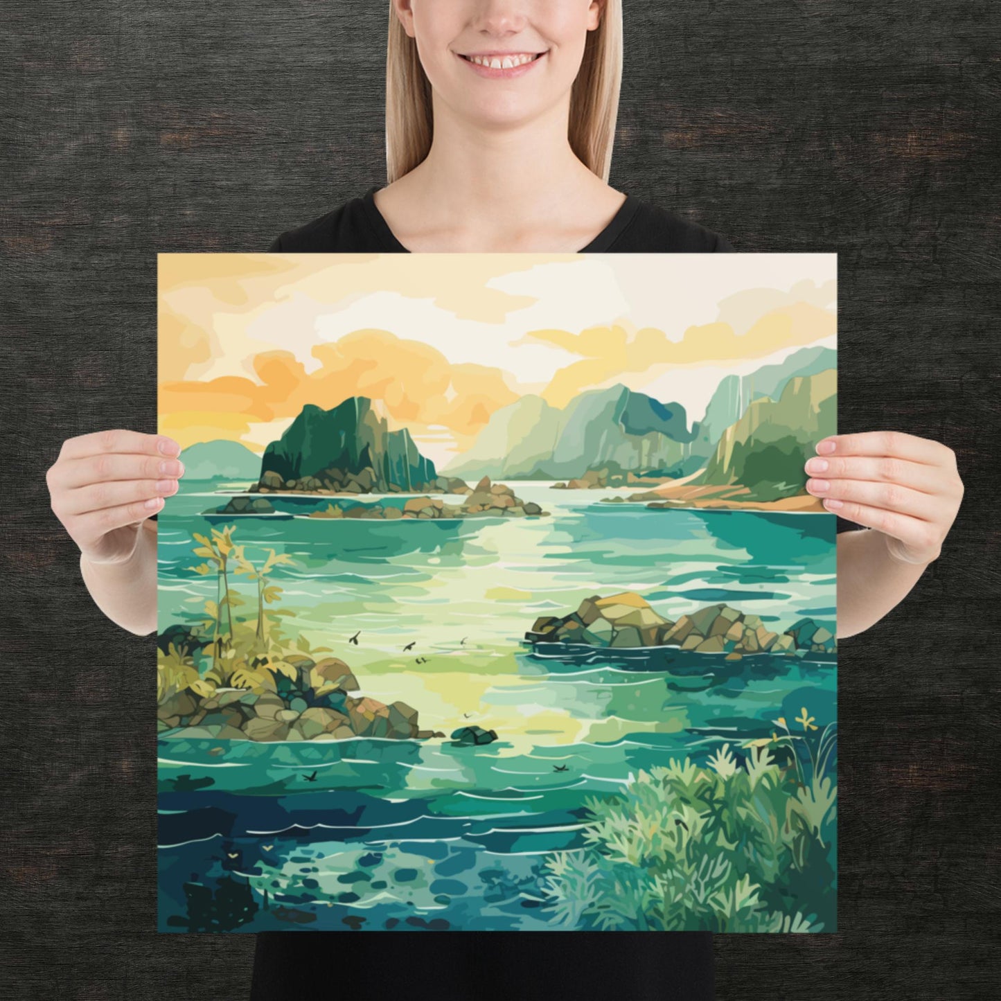 Tropical Island Rocks Paper Poster
