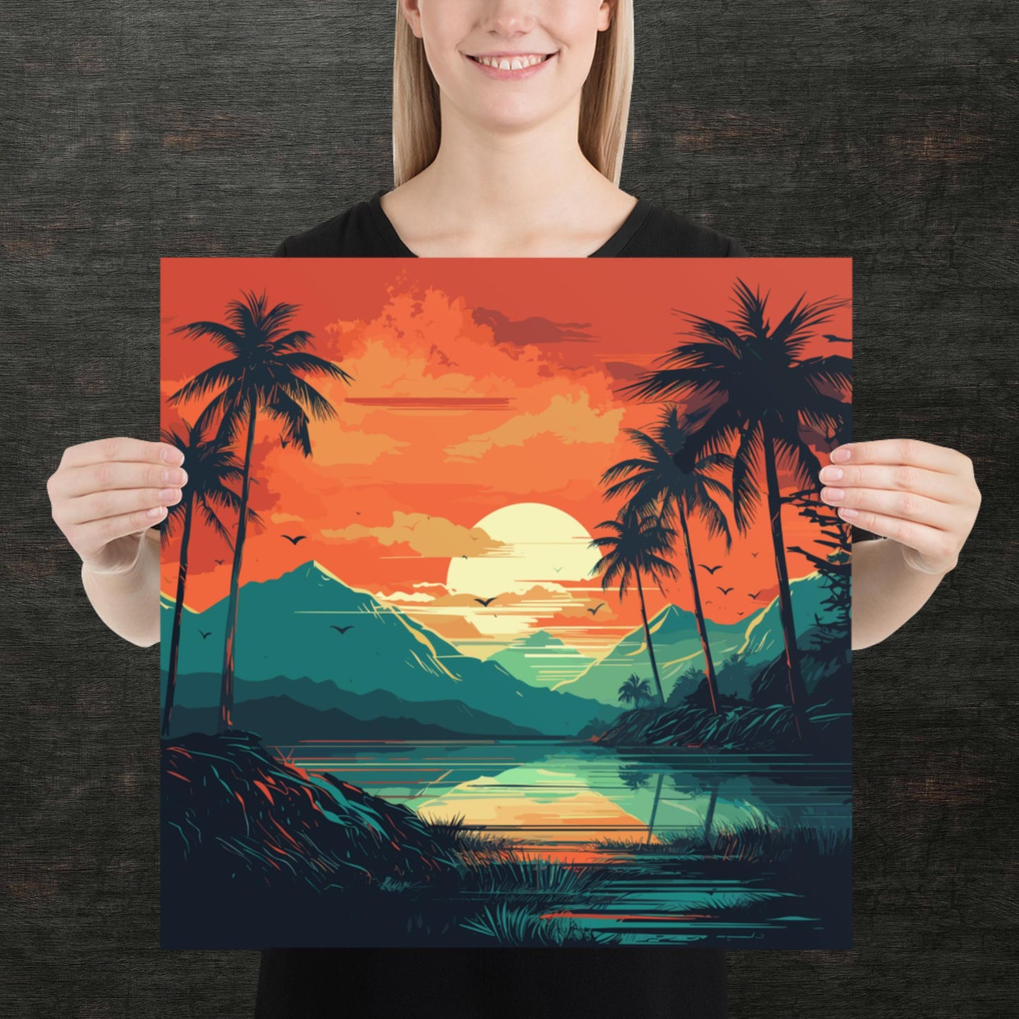 Rainforest Lake Mountains Paper Poster