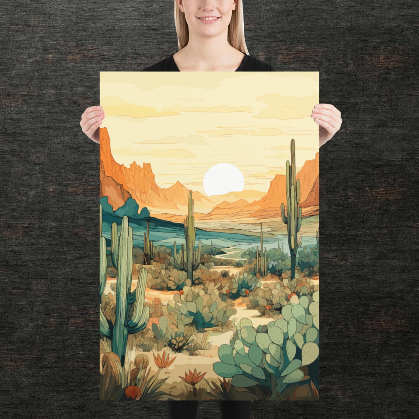 Desert Hills Shrubs Paper Poster