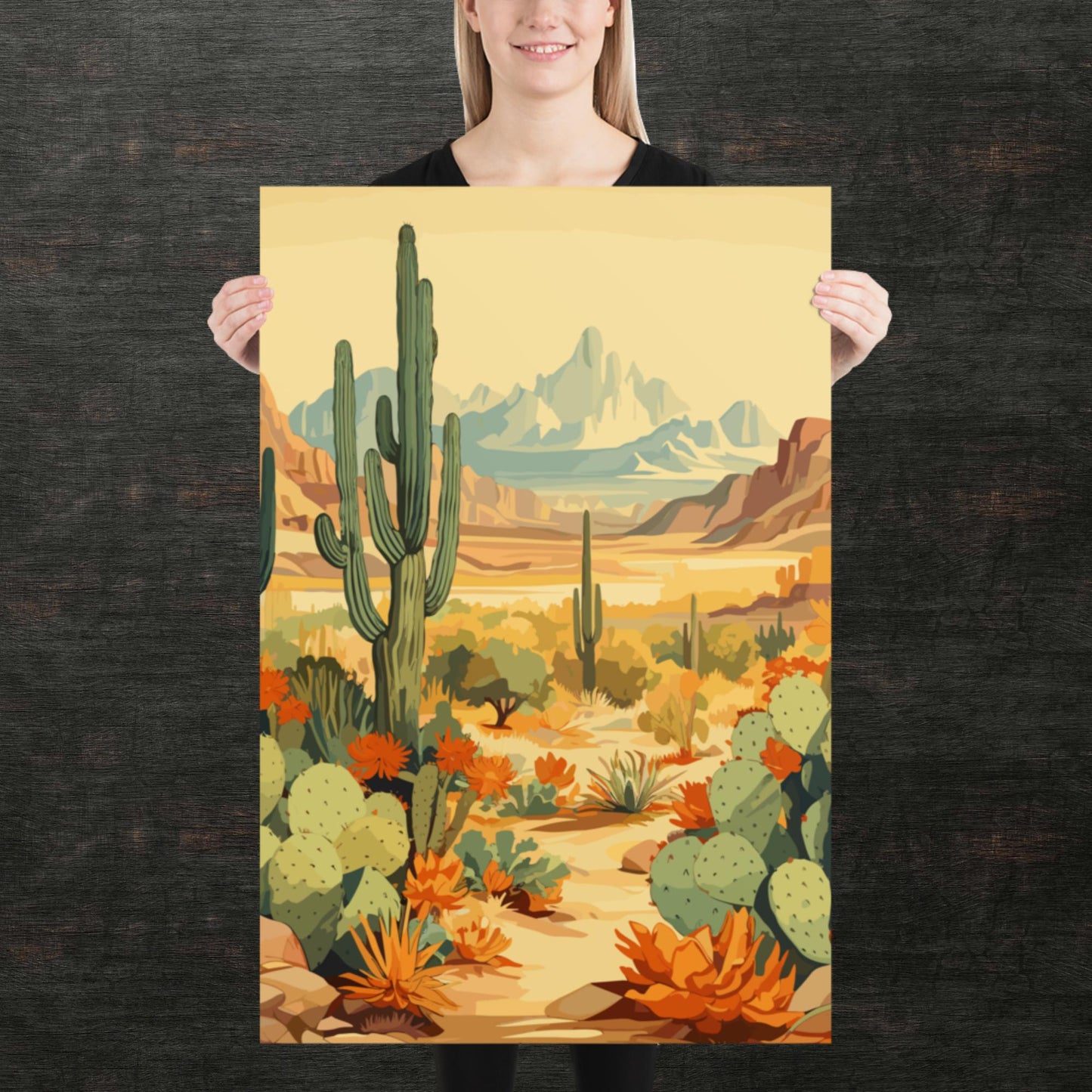 Mountainous Desert Life Paper Poster