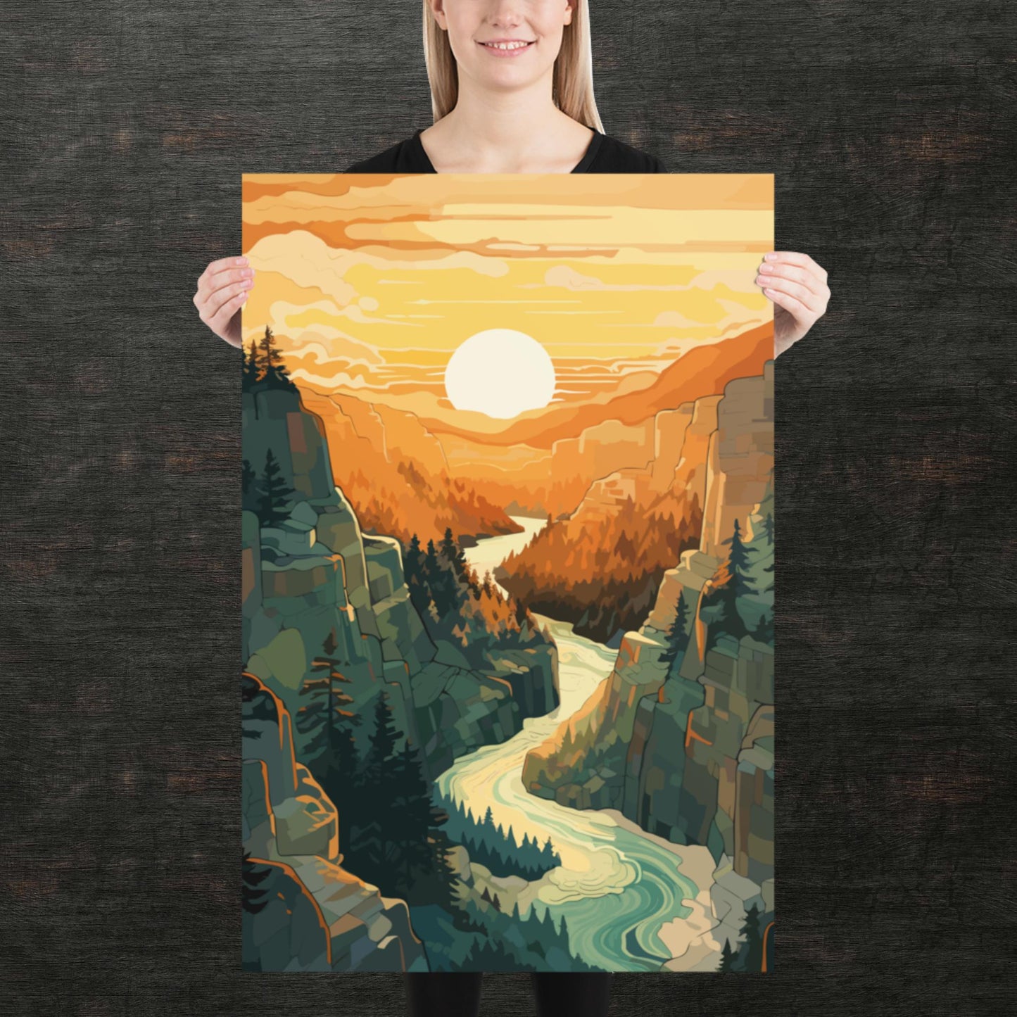 Canyon River Sunset Paper Poster