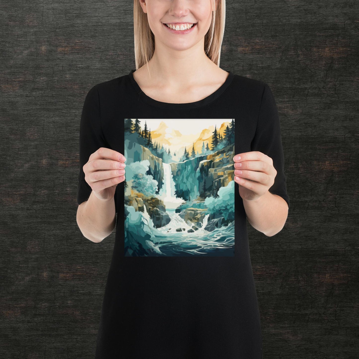 Roaring Forest Waterfall Paper Poster