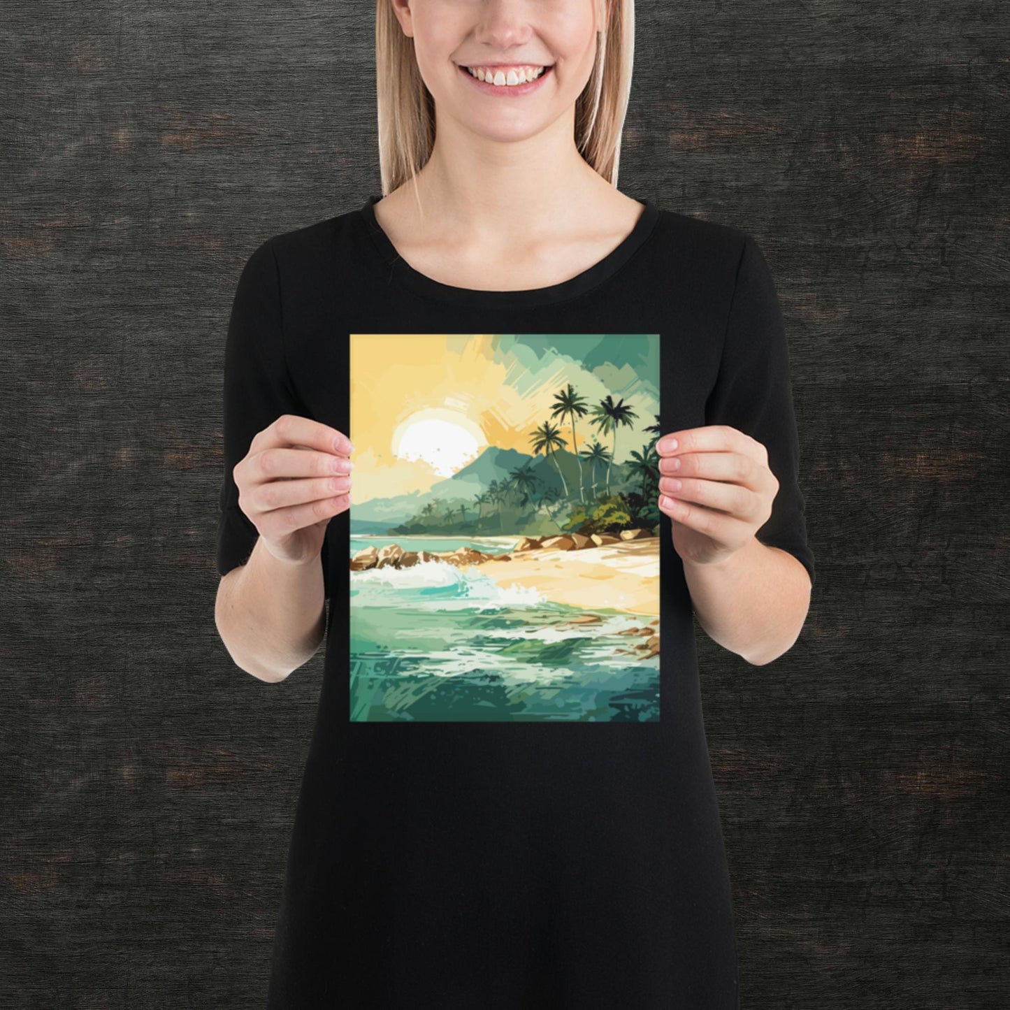 Tropical Island Beach Paper Poster