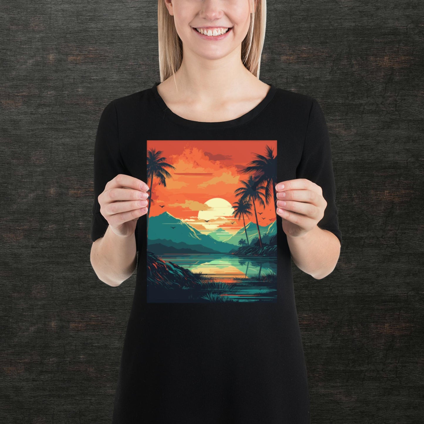 Rainforest Lake Mountains Paper Poster