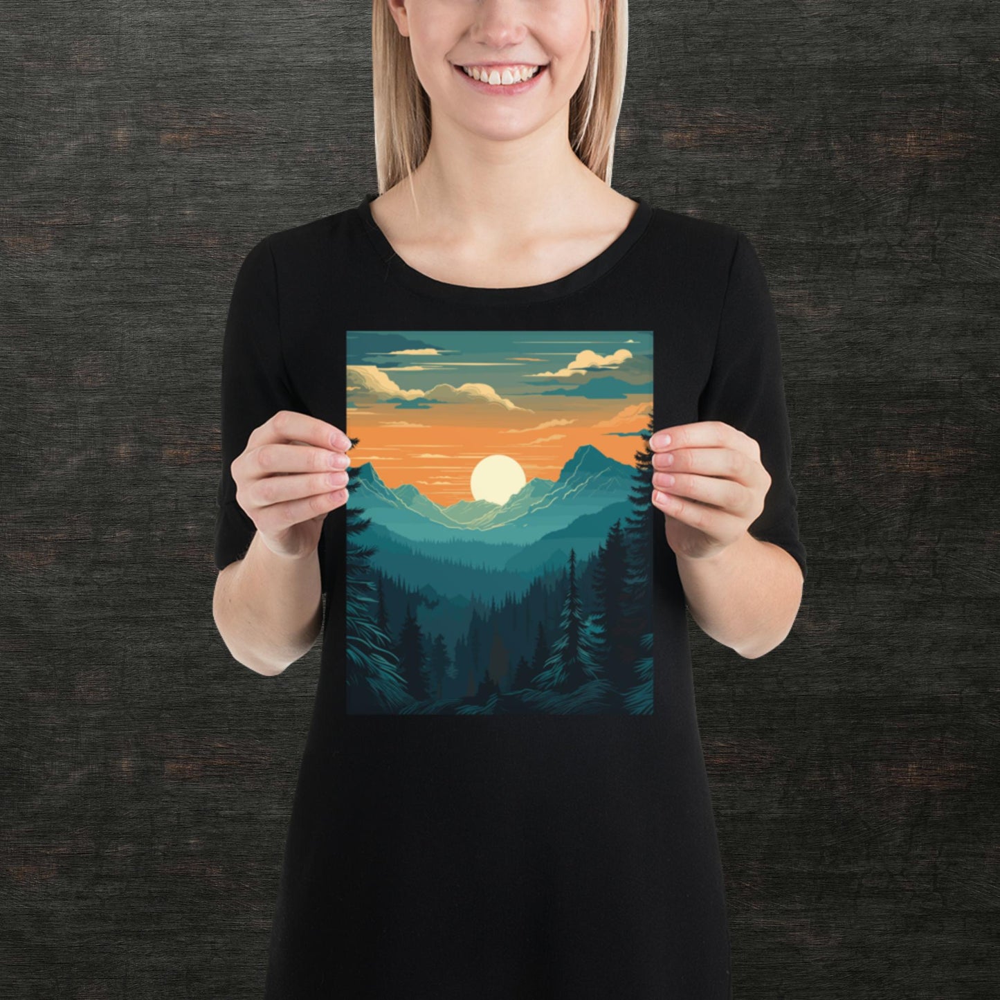 Forest Skyline Sunset Paper Poster