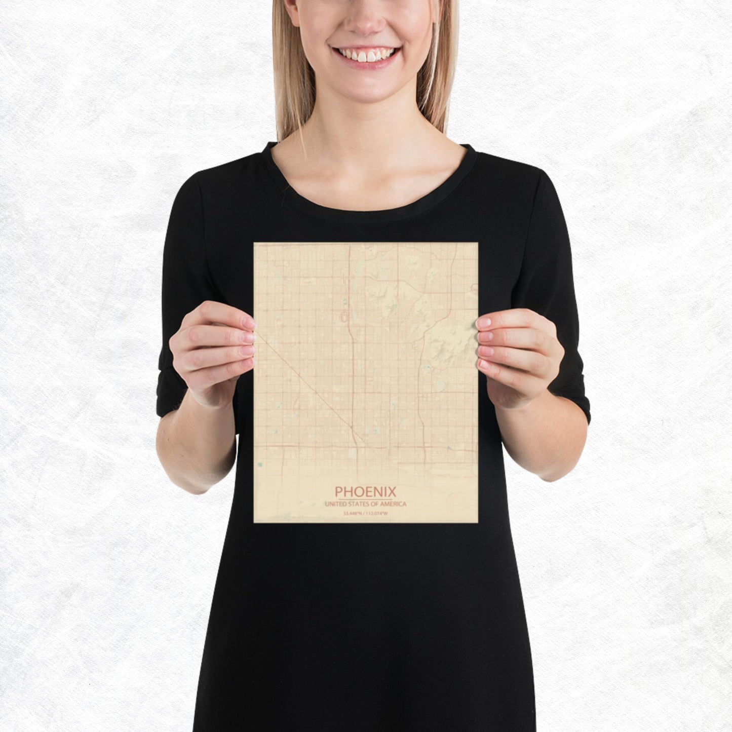 Phoenix Vintage Style Paper Map