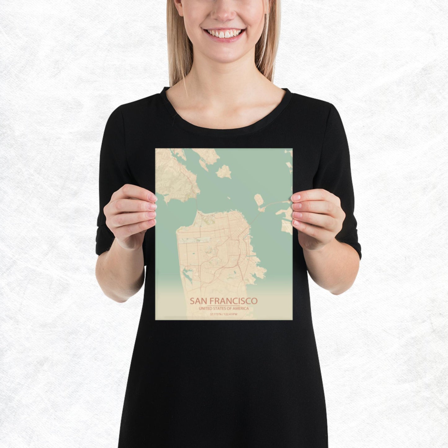 San Francisco Vintage Style Paper Map