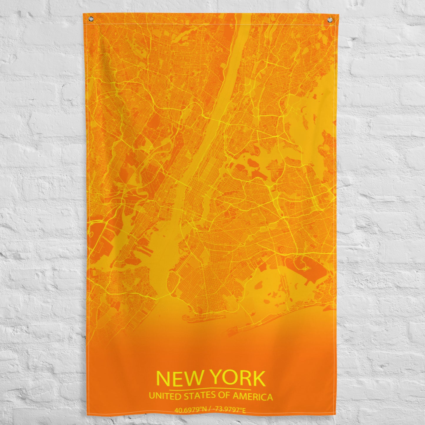 New York Orange and Yellow Flag Map