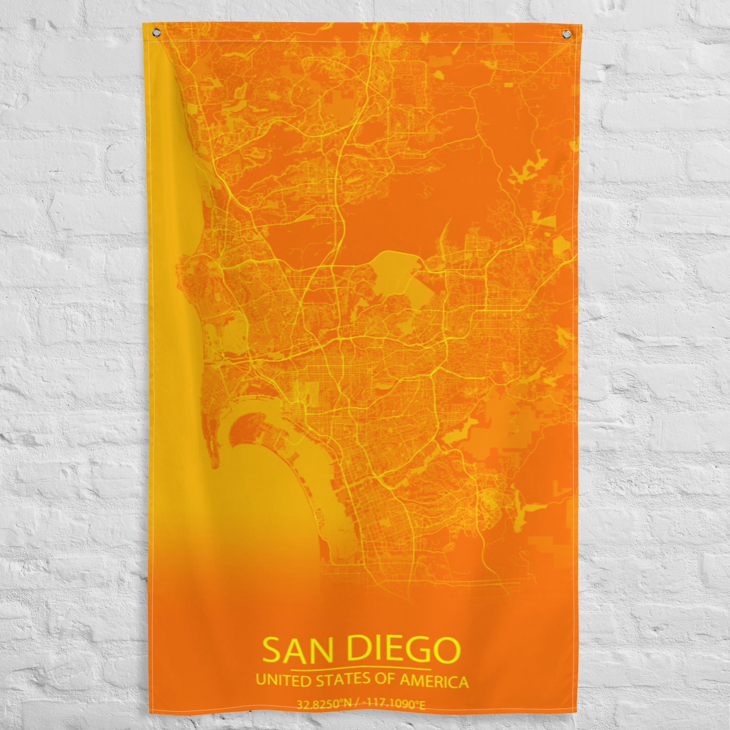 San Diego Orange and Yellow Flag Map