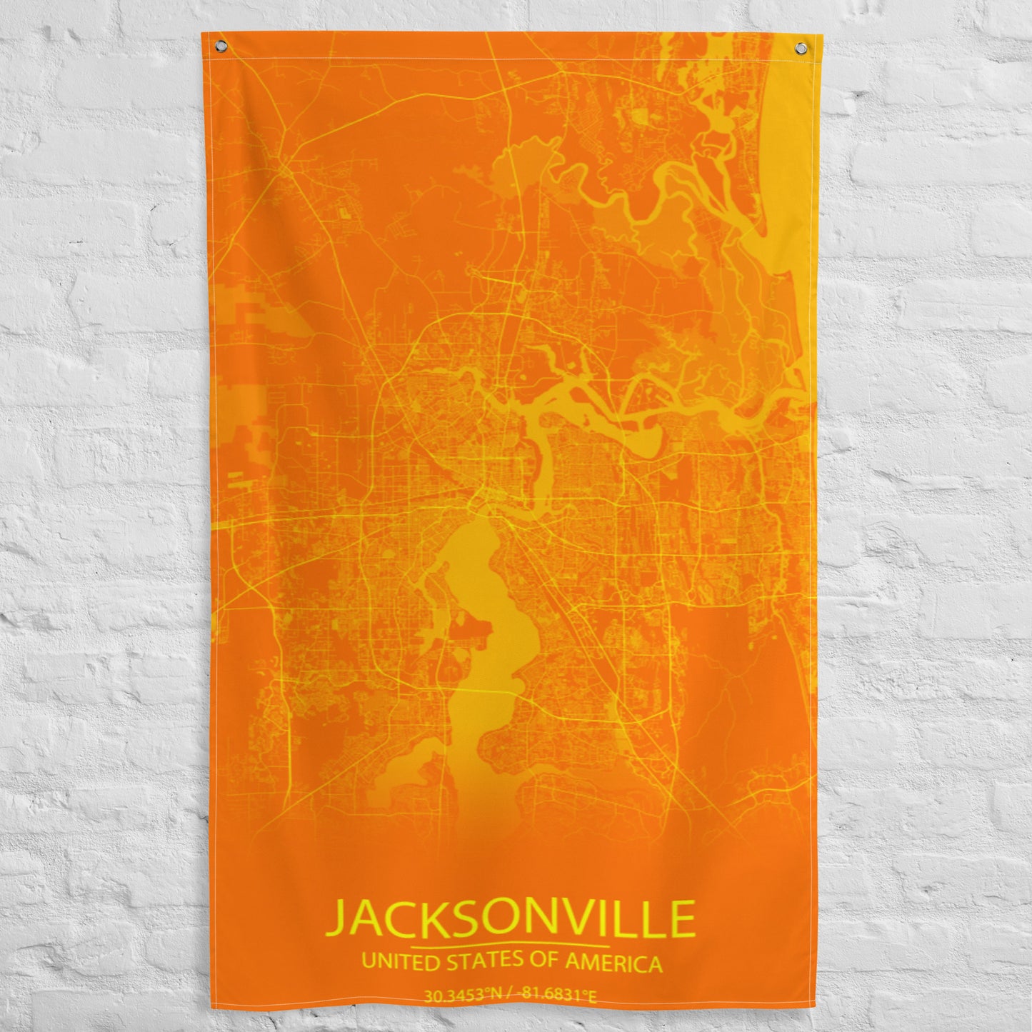 Jacksonville Orange and Yellow Flag Map