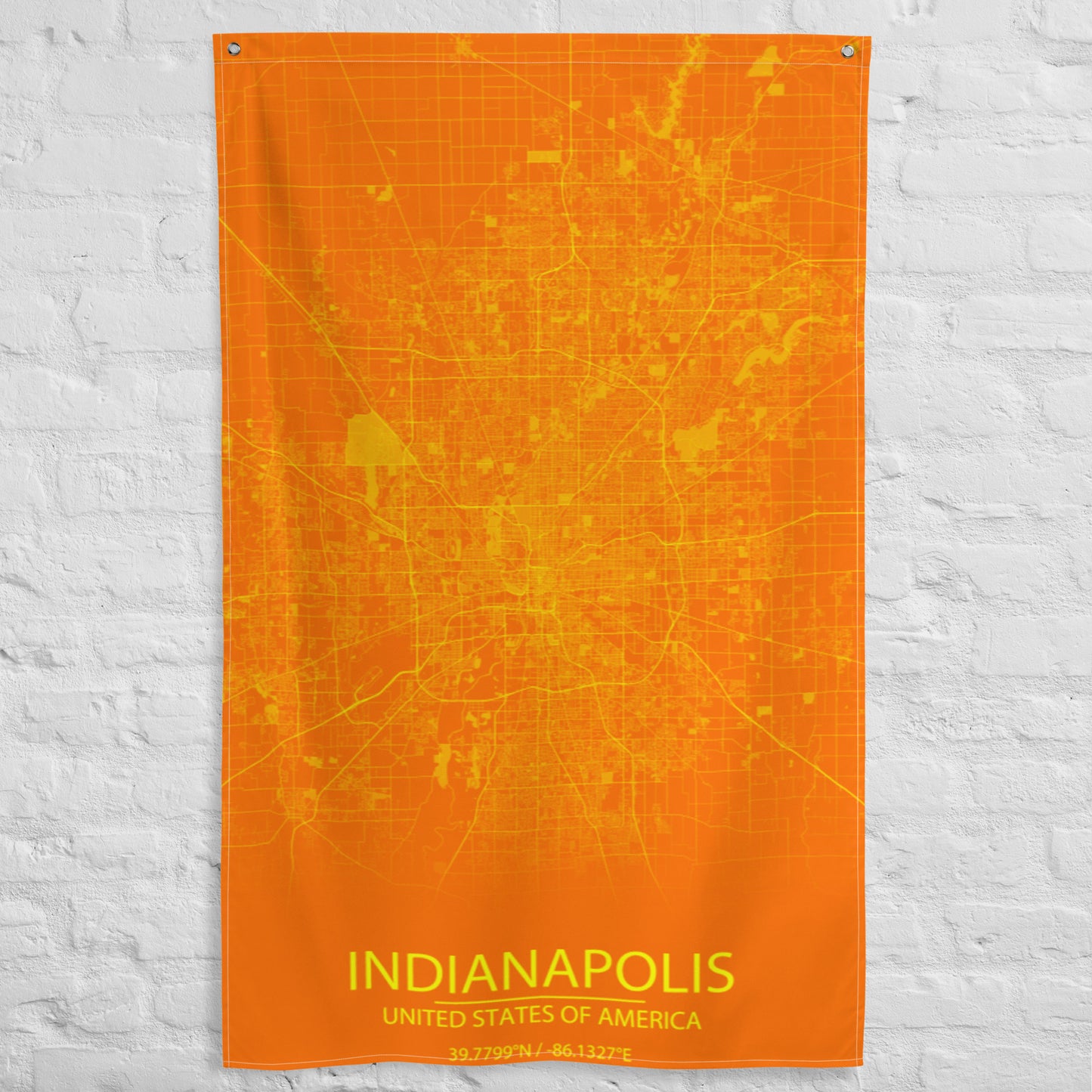 Indianapolis Orange and Yellow Flag Map