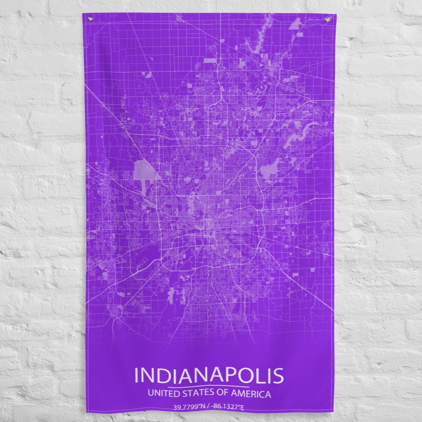 Indianapolis Purple and White Flag Map