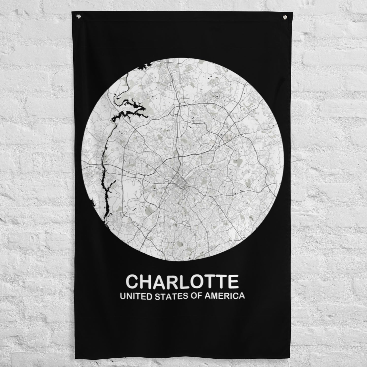 Charlotte Circular White Flag Map