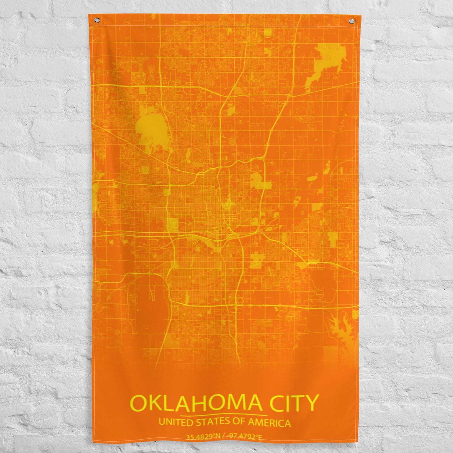 Oklahoma City Orange and Yellow Flag Map