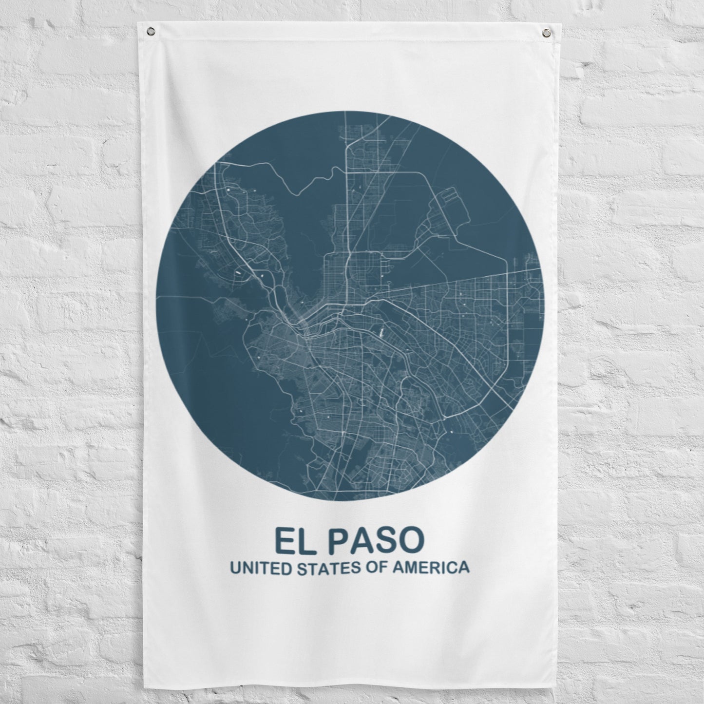 El Paso Circular Blue Flag Map