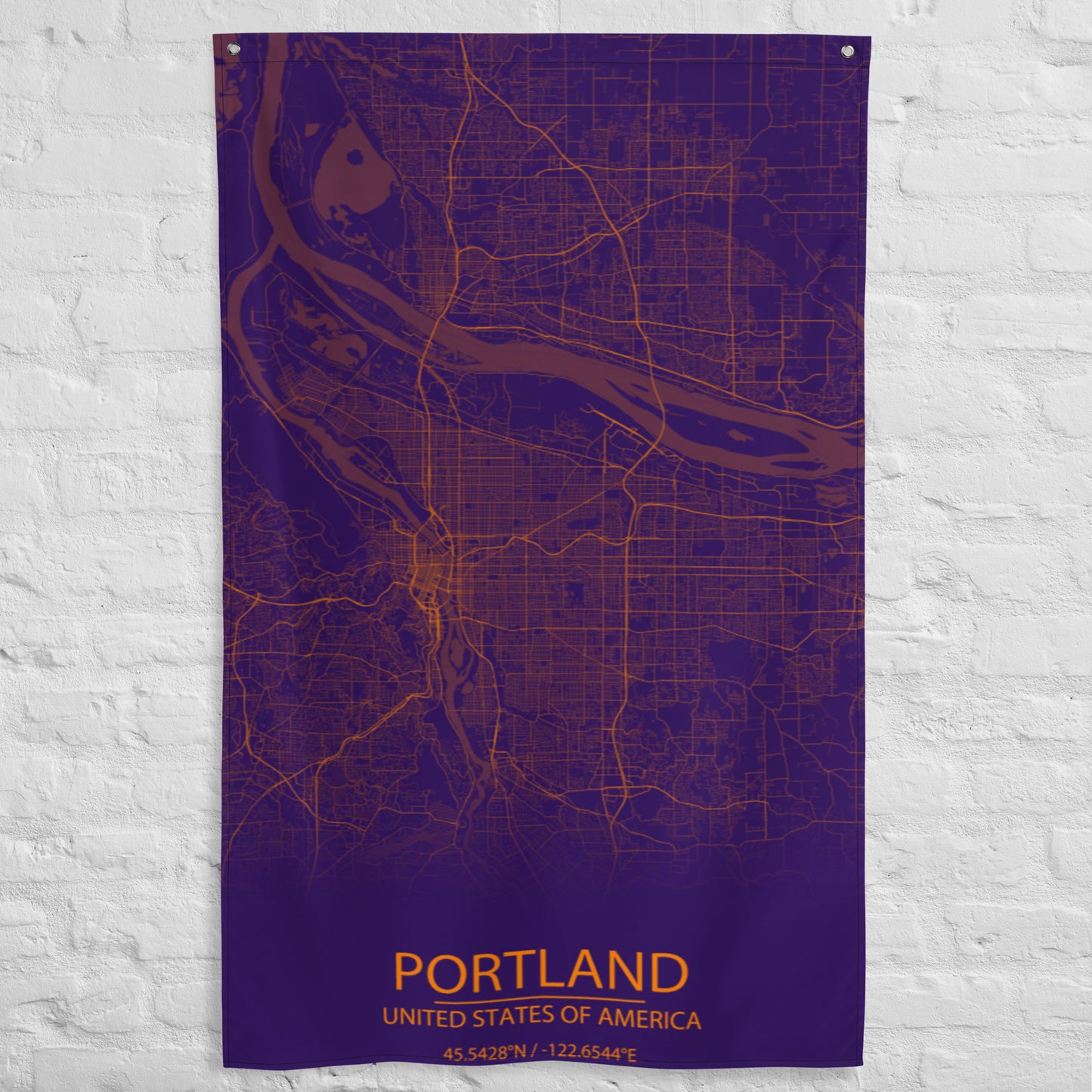 Portland Purple and Orange Flag Map