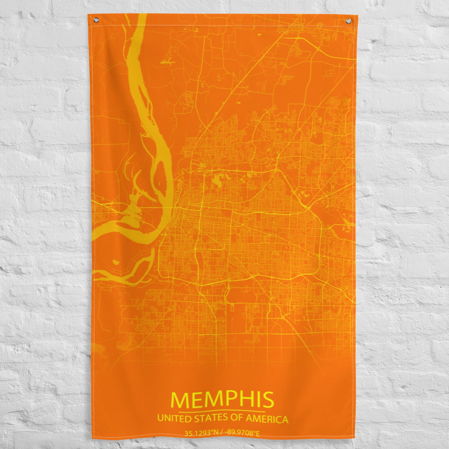 Memphis Orange and Yellow Flag Map