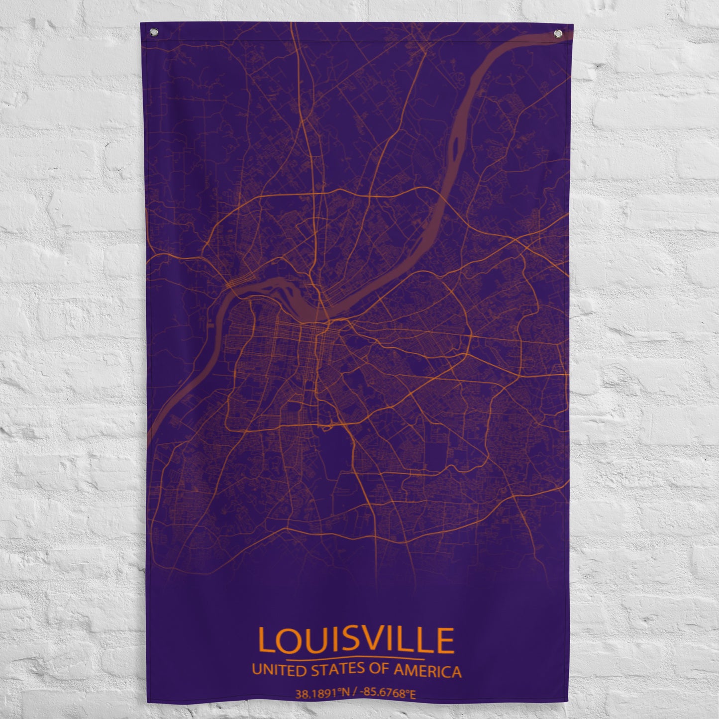 Louisville Purple and Orange Flag Map