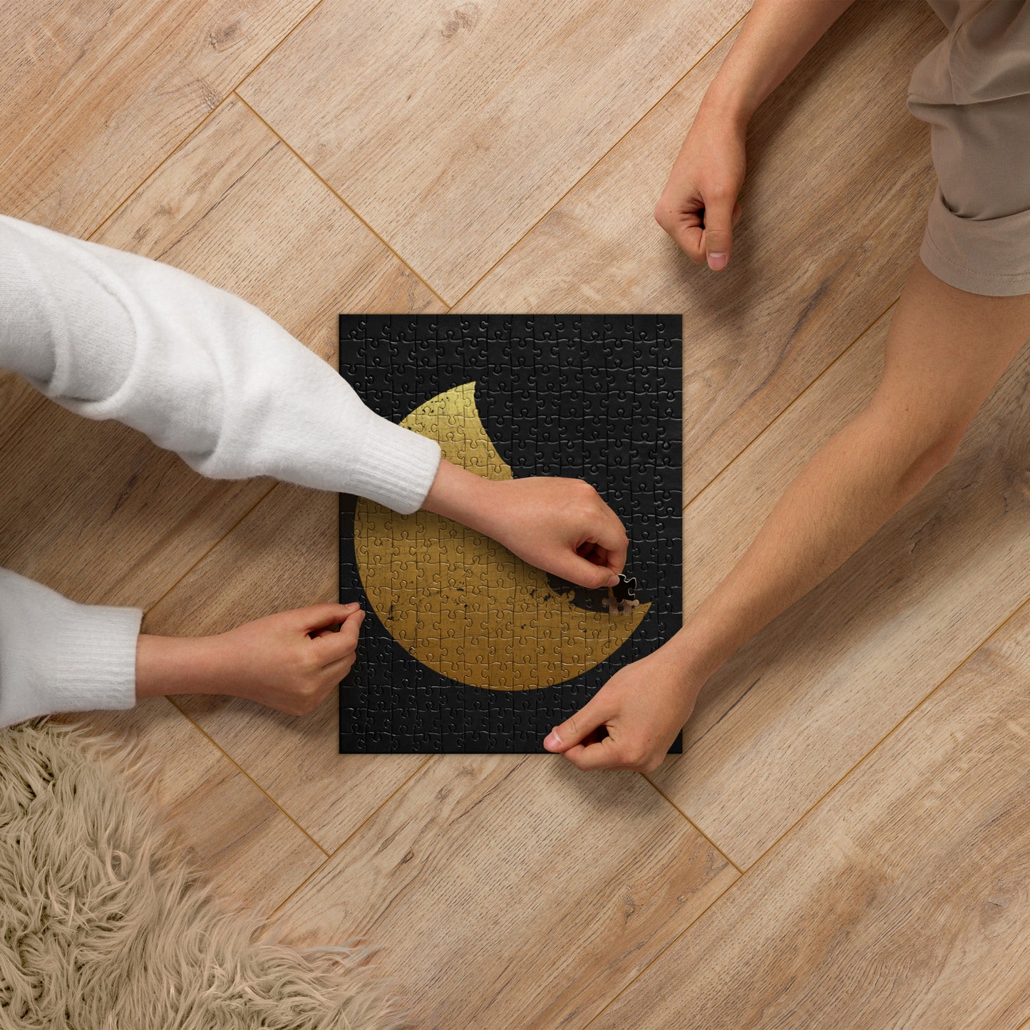 Chicago Gold on Black Map Jigsaw Puzzle
