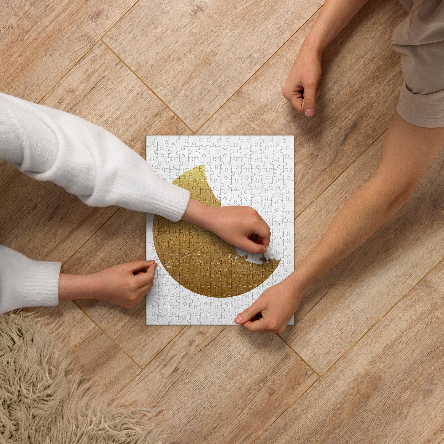 Chicago Gold on White Map Jigsaw Puzzle