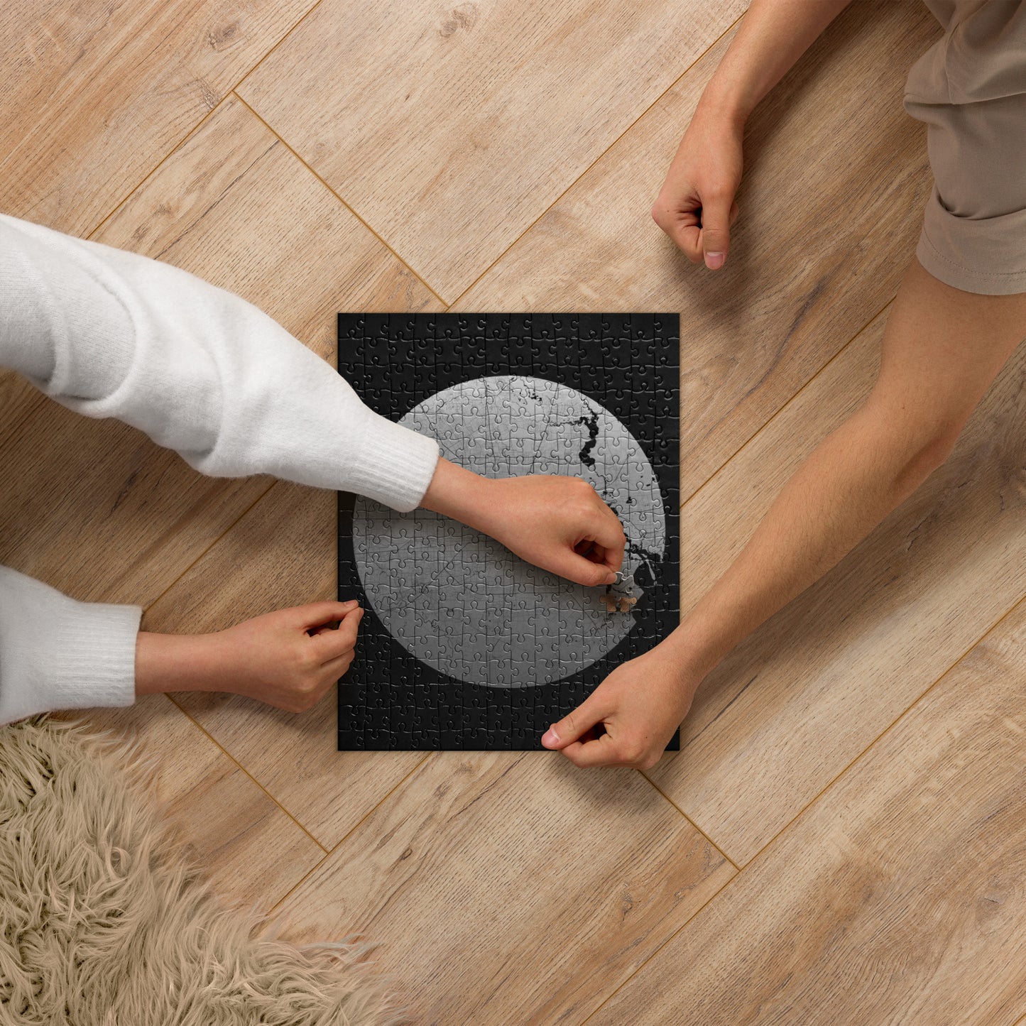 Houston Silver on Black Map Jigsaw Puzzle