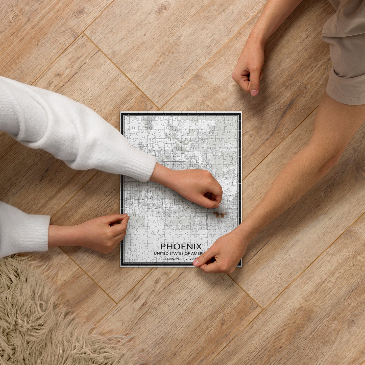 Phoenix White Map Jigsaw Puzzle