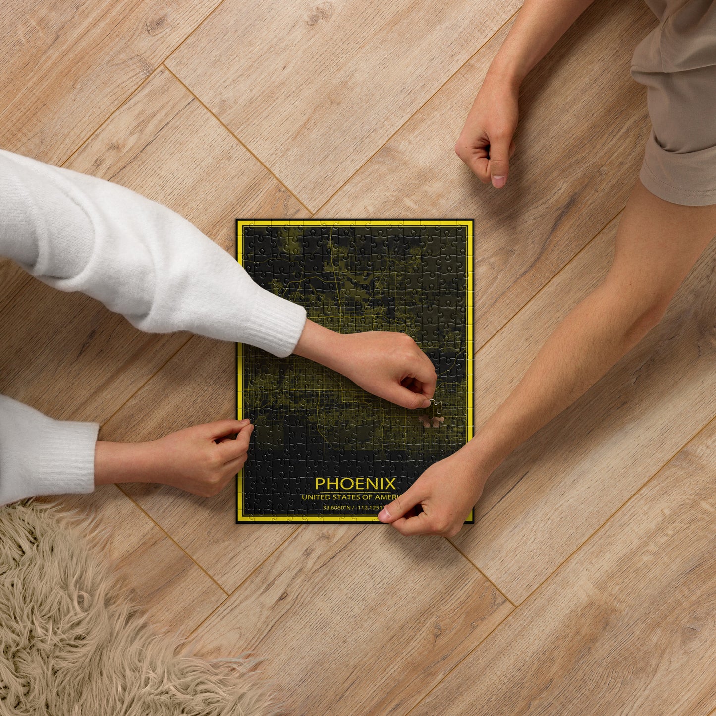 Phoenix Black and Yellow Map Jigsaw Puzzle